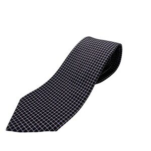 Lauren Ralph Lauren‎ Tie Black & Purple Checkered Silk Necktie Classic Menswear